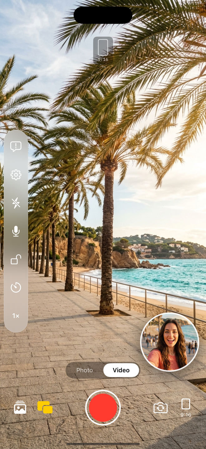 DualCam Picture-in-Picture circle overlay mode