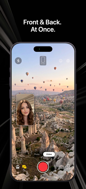 DualCam dual camera recorder app screenshot 2 — 4K recording settings